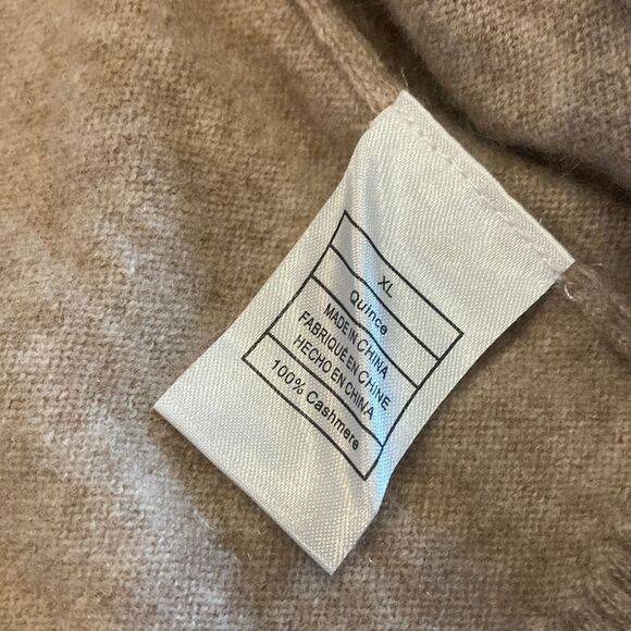 Quince Lightweight Mongolian Cashmere Open Cardigan Sweater XL Oatmeal Color - Picture 6 of 7